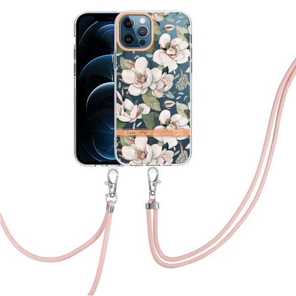 Ohut ja kestävä pehmeä kansi, jossa on kiinnityslenkki iPhone 12 Pro Max -puhelimelle - Vihreä Gardenia Green