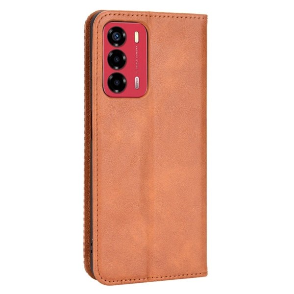 Bofink Vintage läder ZTE Blade A72 / ZTE V40 Vita fodral - Brun Brun