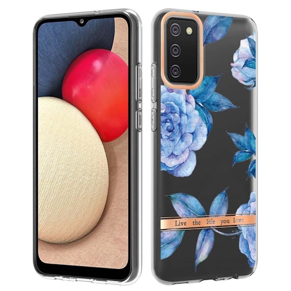 Supertunt och tåligt mjukt omslag för Samsung Galaxy A02s (166 mm) - Blå Pion Blå