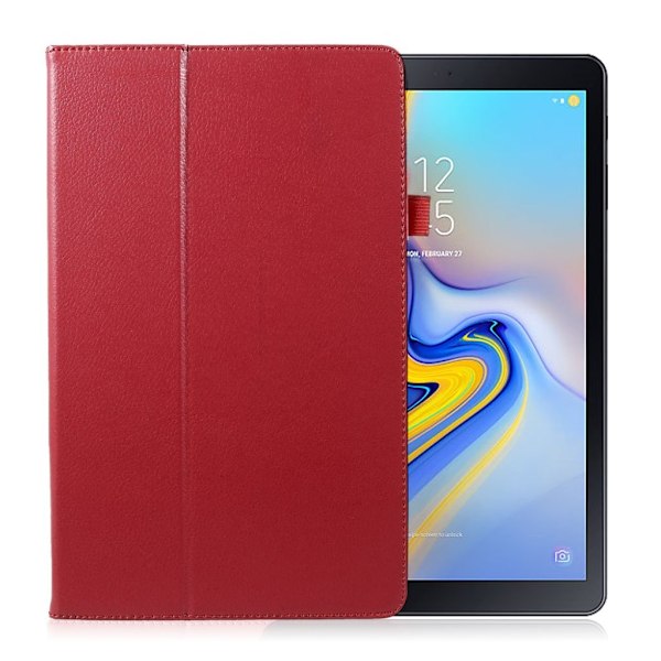 Samsung Galaxy Tab A 10.5 skyddshölje syntetläder stående - Röd Röd