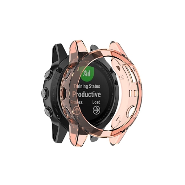 Garmin Fenix 5 / 5 Plus läpinäkyvä suojus - Läpinäkyvä Vaaleanpunainen Pink