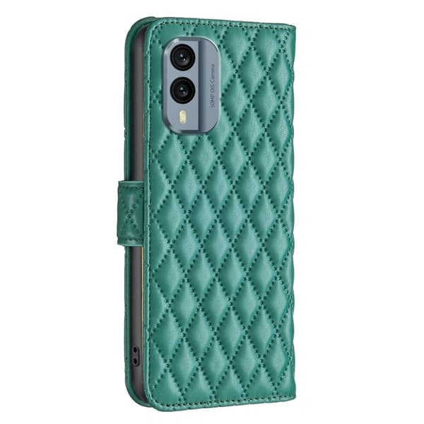 Rhombus mat Nokia X30 flip etui - Grøn Green