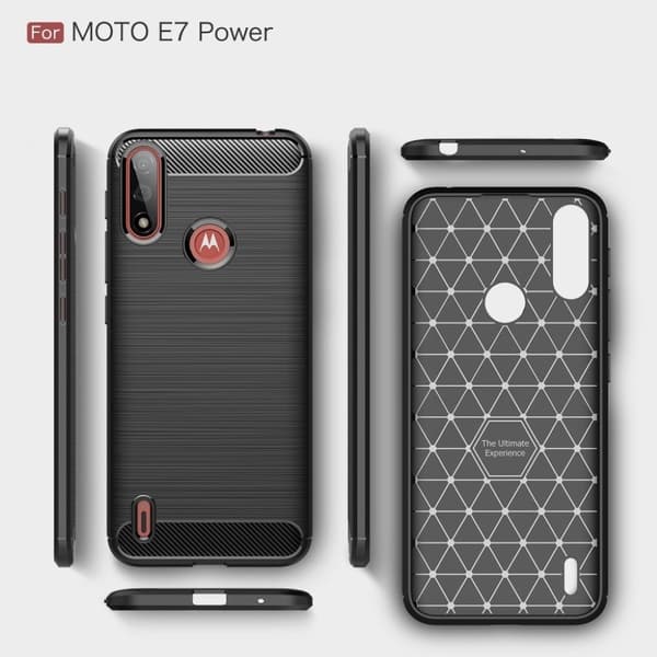 Carbon Flex Motorola Moto E7 Power kotelot - Musta Black