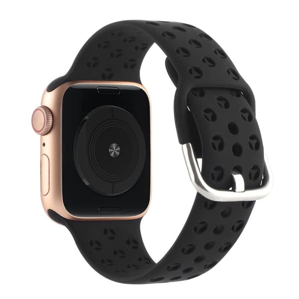 Apple Watch Series 8 (41 mm) silikonrem i hul stil - Svart Black