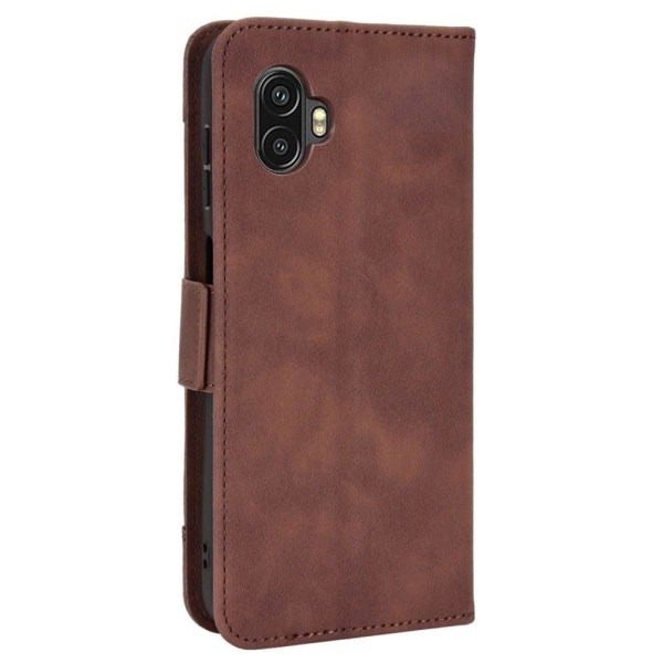 Moderne Samsung Galaxy Xcover 6 Pro læderetui med pung - Brun Brown