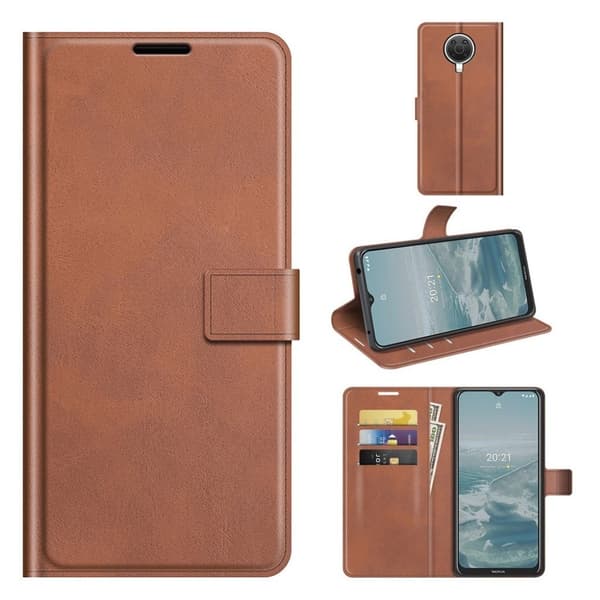 Wallet-style Lær Etui til Nokia G20 - Brun Brown