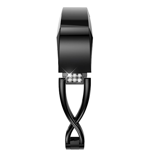 Fitbit Alta X-formet erstatningsrem med diamantlignende legering - Sort Black
