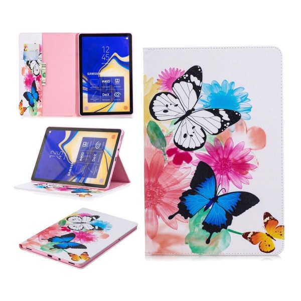 Samsung Galaxy Tab S4 kuviollinen syntetti nahkainen suojakotelo missä kortti paikat - Kukkivat Kukat Multicolor