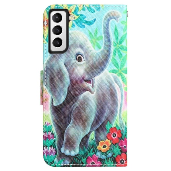 Wonderland Samsung Galaxy S22 Plus Läppäkotelo - Elephant Multicolor