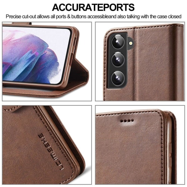 LC.Imeeke Samsung Galaxy S22 Flip Etui - Mørkebrun Brown