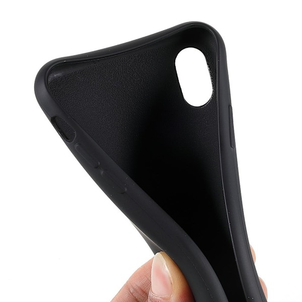 Tunt TPU-fodral med matt yta och justerbar rem för iPhone Xr - Svart Svart