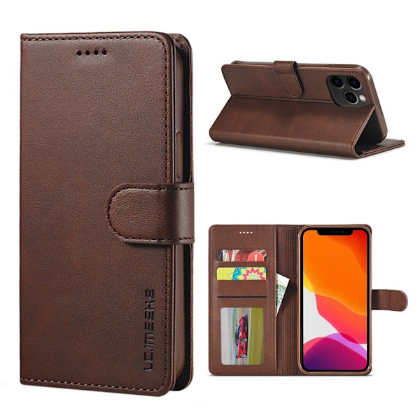 LC.IMEEKE iPhone 12 Mini flip case - Kahvi Brown