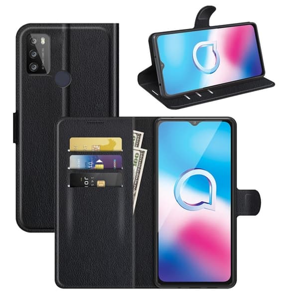 Classic Alcatel 3l (2021) / 1s (2021) Flippetui - Svart Black