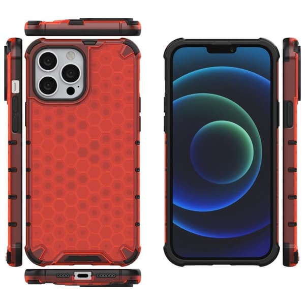Bofink Honeycomb iPhone 14 Pro Max deksel - Rød Red