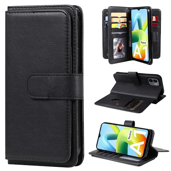 10-slot Pung Etui til Xiaomi Redmi A1 - Sort Black
