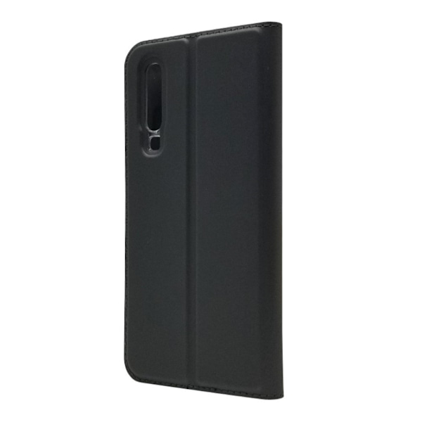 Huawei P30 plånboksfodral i läder med magnetstängning - svart Svart