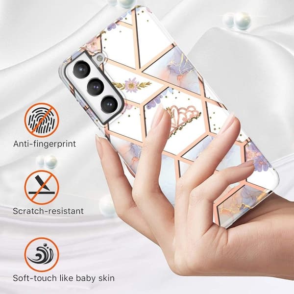 Marble design Samsung Galaxy S21 cover - Marmor / Krone Multicolor