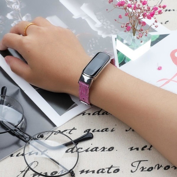 Fitbit Luxe -kellon hihna kankaalle - Pinkki / Violetti / Koko: L Pink