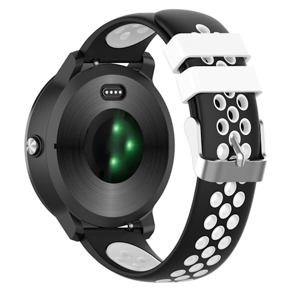 20 mm Garmin Vivoactive 3 klockarmband i silikon med dubbla färger - Svart / Svart Svart