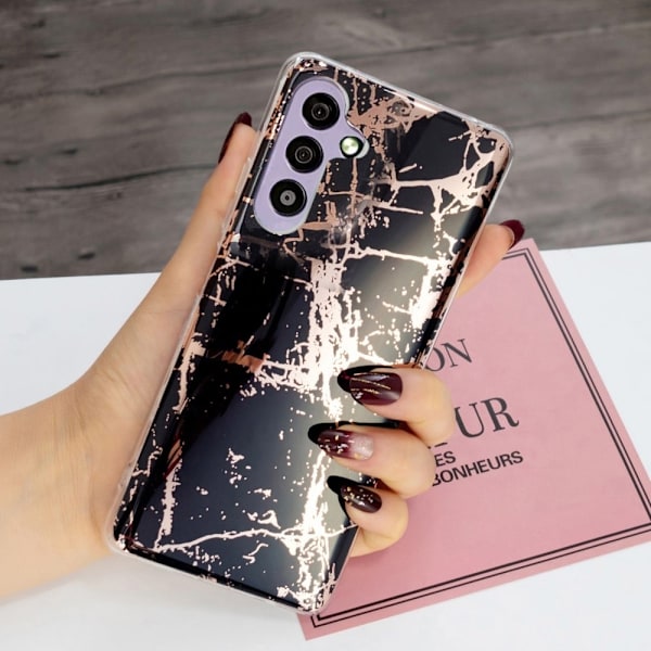 Deco Samsung Galaxy A34 5G Etui - Electroplated Sort Marmor Black