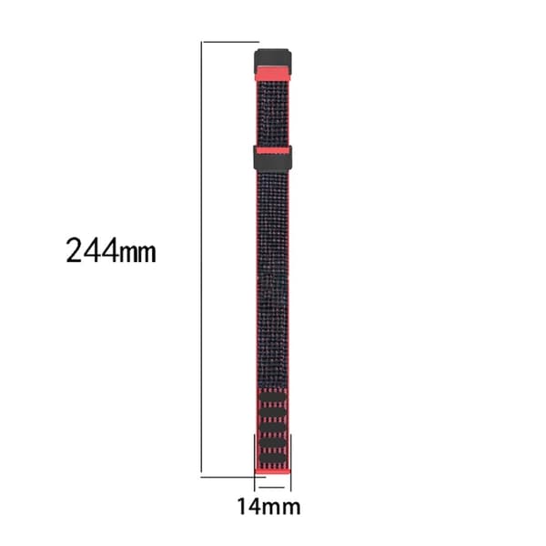 14 mm Fitbit Luxe nylon loop-klokkerem - Grå Silver grey