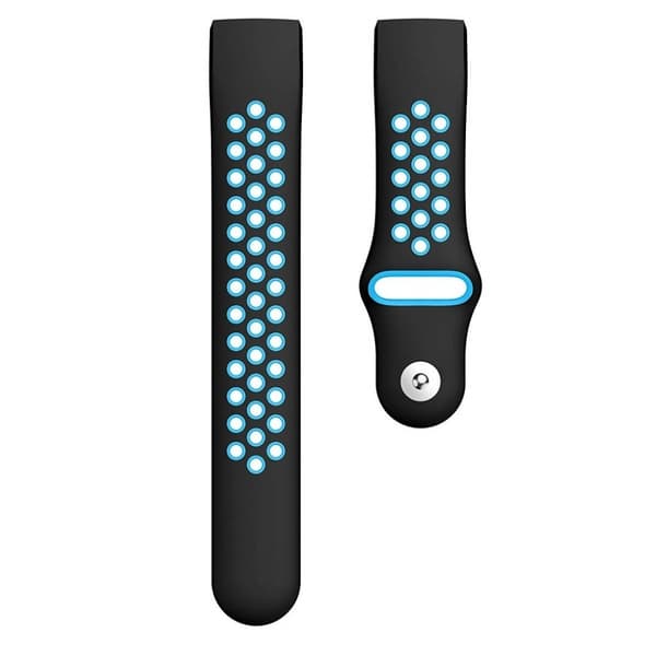 Fitbit Charge 3 tofarvet silikone Urrem - Sort / Babyblå Blue