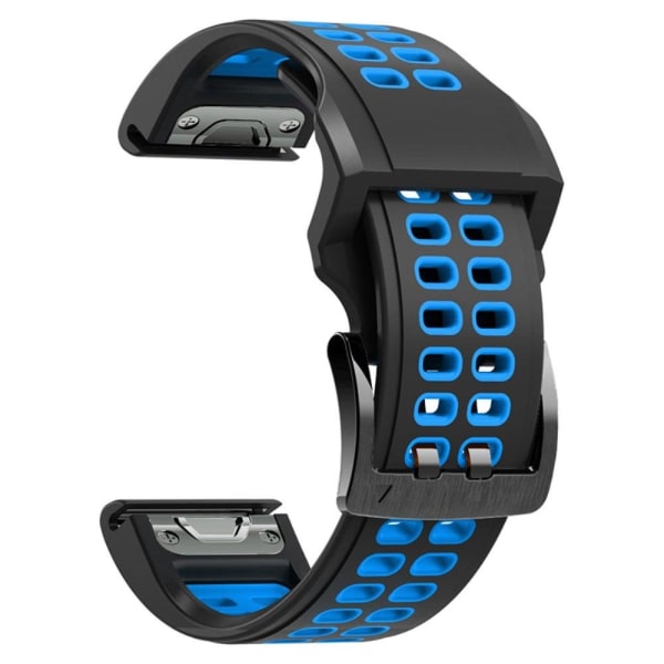 Garmin Fenix 7 / 6 / 5 klockarmband i silikon - Svart / Blå Blå