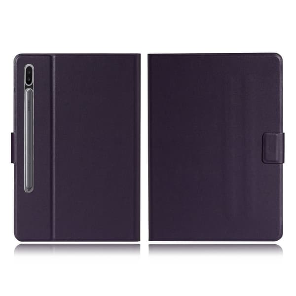 Samsung Galaxy Tab S7 Simple Lær Flippetui - Mørkelilla Purple