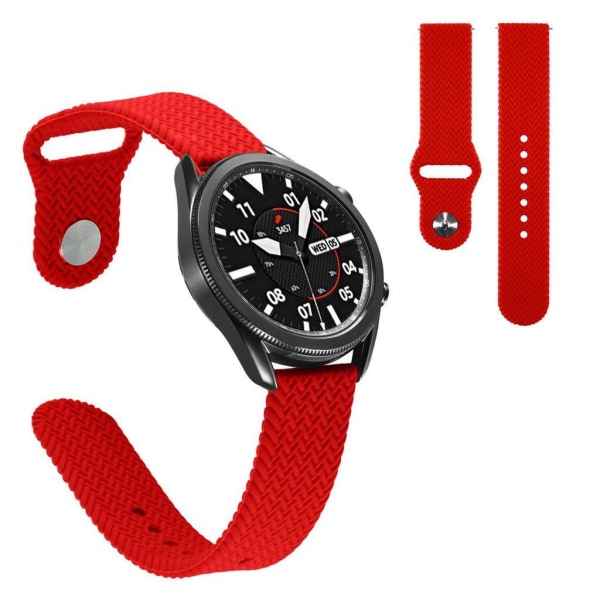 20mm Universal woven design silicone watch band - Red Röd