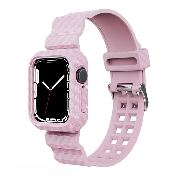 Apple Watch (45 mm) kolfiber TPU-klockarmband - Rosa Rosa