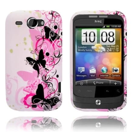 Symphony (Sorte Sommerfugler) HTC Wildfire G8 Deksel Multicolor