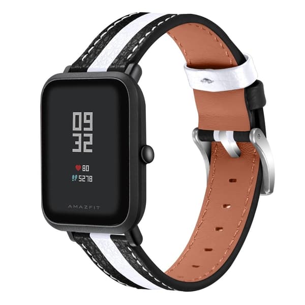 Amazfit GTS urrem i farvesplejset okselæder - Sort / Hvid White
