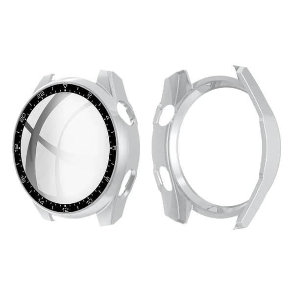 Huawei Watch 3 Pro dial style cover + hærdet glas - Sølv Silver grey