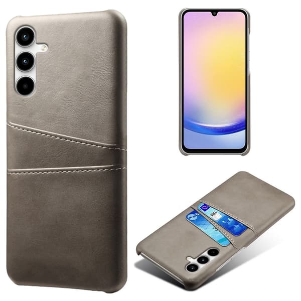 Dual Card Samsung Galaxy A25 kotelot - Harmaa Silver grey