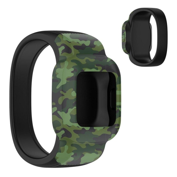 Garmin Vivofit Jr 3 viileä kuvioitu silikonikellon hihna - Naamiointi Vihreä / Koko: L Green