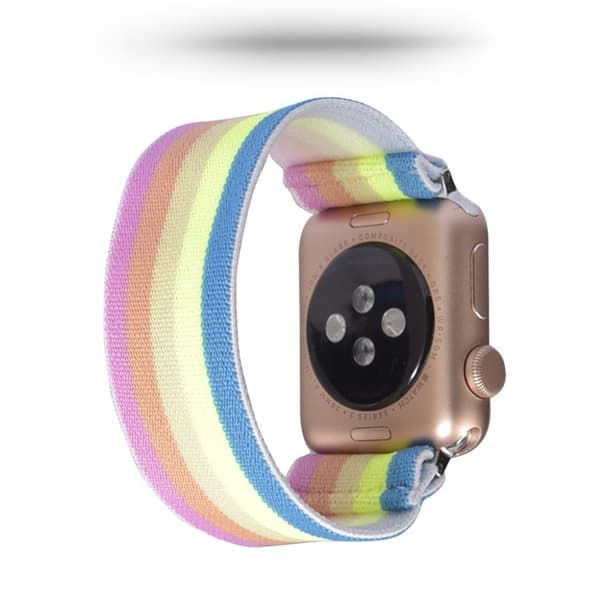 Apple Watch Series 5 / 4 44 mm nylonklokkebånd - Regnbue Multicolor