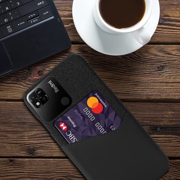 Bofink Xiaomi Redmi 10A cover med kortholder - Sort Black