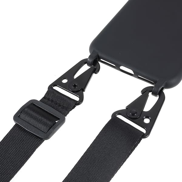 Tynt TPU-deksel med matt finish og justerbar stropp til iPhone 7 Plus / 8 Plus - Svart Black