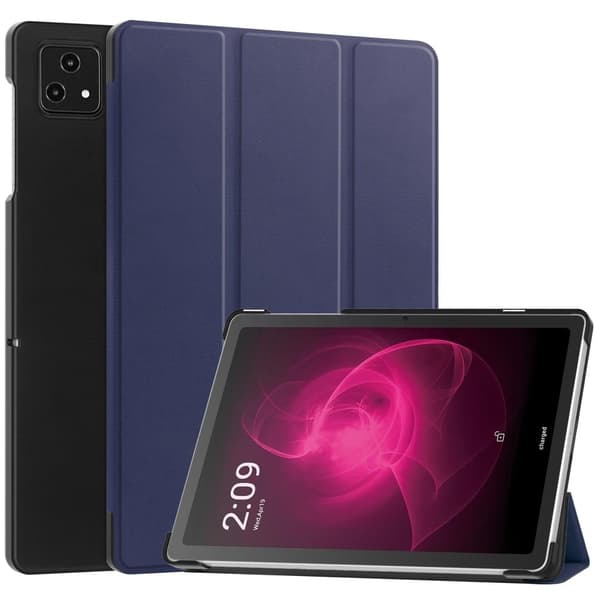 T-Mobile REVVL Tab Tri-fold Stander Smart Case Vegansk Læder Tablet Cover - Mørkeblå Blue