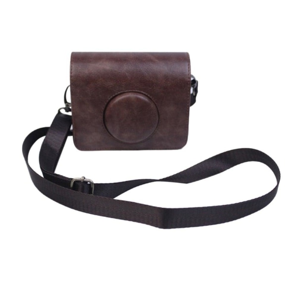 Fujifilm Instax Mini Evo PU leather case with strap - Coffee Brun