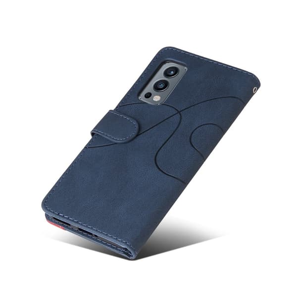 Teksturert læretui med stropp for OnePlus Nord 2 5G - Blå Blue
