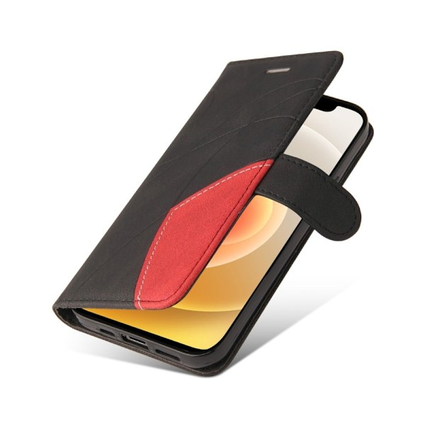 Tekstureret iPhone 13 Mini læderetui med rem - Sort Black