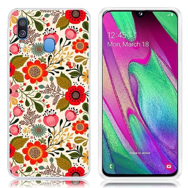 Deco Samsung Galaxy A40 Cover - Smukke Blomster Multicolor