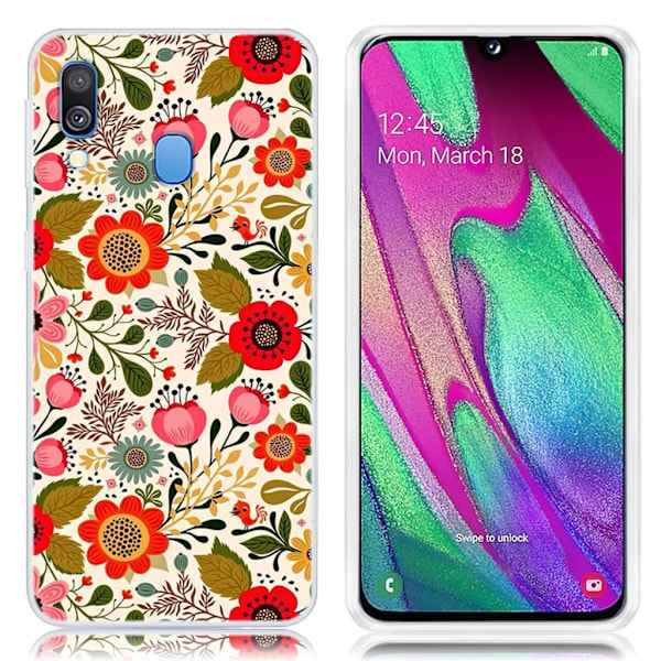 Deco Samsung Galaxy A40 kuoret - Kauniit Kukat Multicolor