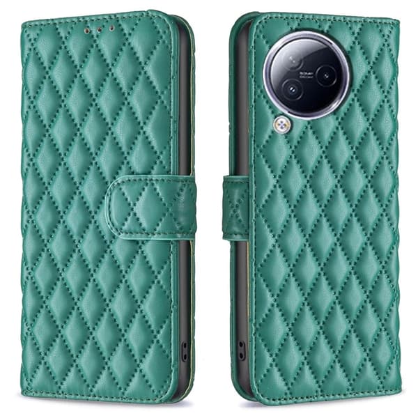 Rombemønster, matt flip-deksel for Xiaomi Civi 3 - Grønn Green
