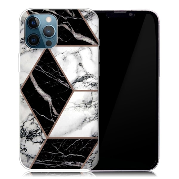 Marmormotiv iPhone 13 Pro skal - Grå / Svart / Vit multifärg