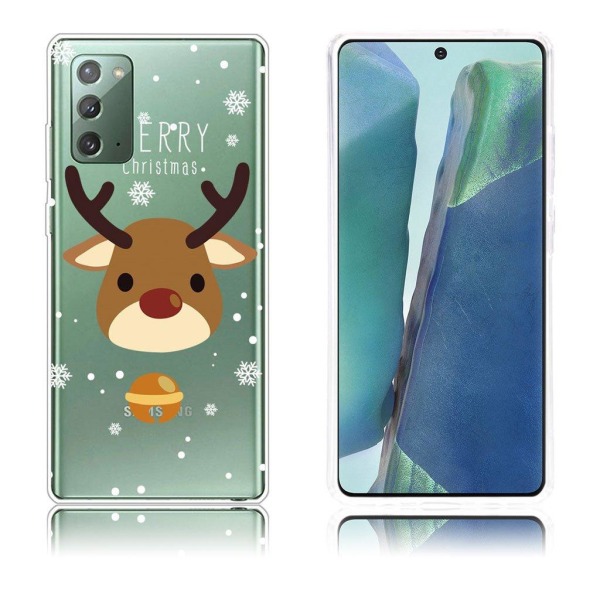 Juletaske til Samsung Galaxy Note 20 - Elg Og Klokke Brown