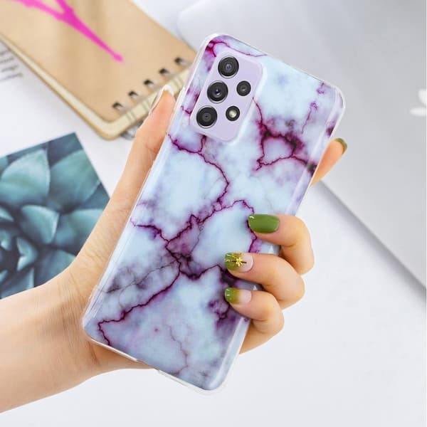 Marble Samsung Galaxy A52 5G Etui - Veiny Rose Marmor Multicolor