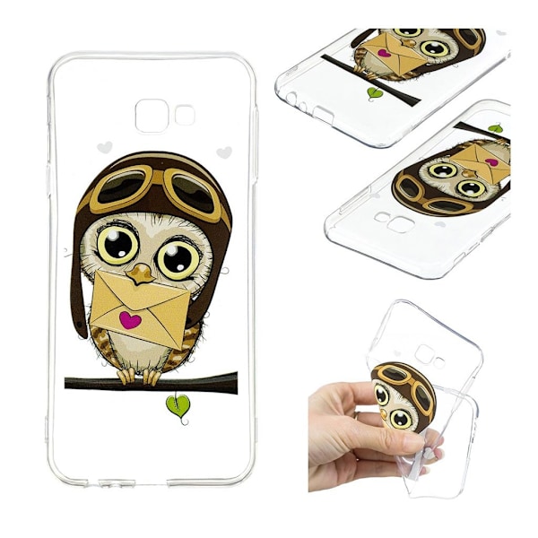 Samsung Galaxy J4 Plus (2018) mønstered blødt etui - Ugle Multicolor