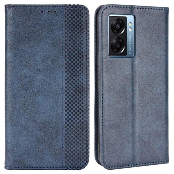 Bofink Vintage läder Oppo A57 (2022) fodral - Blå Blå